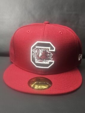 New Era South Carolina Gamecocks Flat-Brim Fitted Hat Size 7 1/2